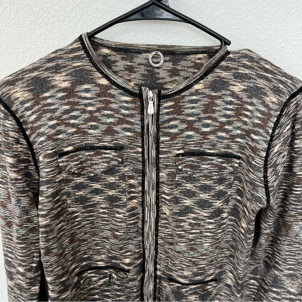 Anthropologie One Girl Who Front Zip Sweater Size Small - Picture 3 of 10